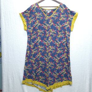 Tommy Bahama Dress Womens XL Blue All Over Print Tropical Beachwear Stretch